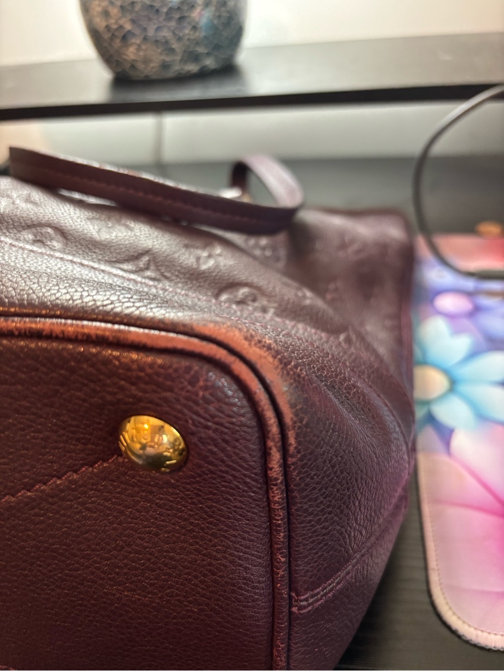 Authentic Louis Vuitton Citadine Empriente Leather Bag W/Dust Bag- Aube Purple - Picture 6 of 16